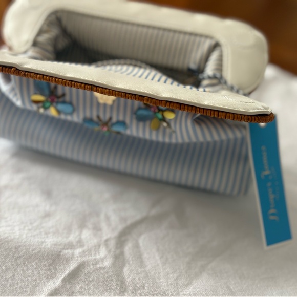 Draper James Blue and White Wicker Clutch - Picture 3 of 5